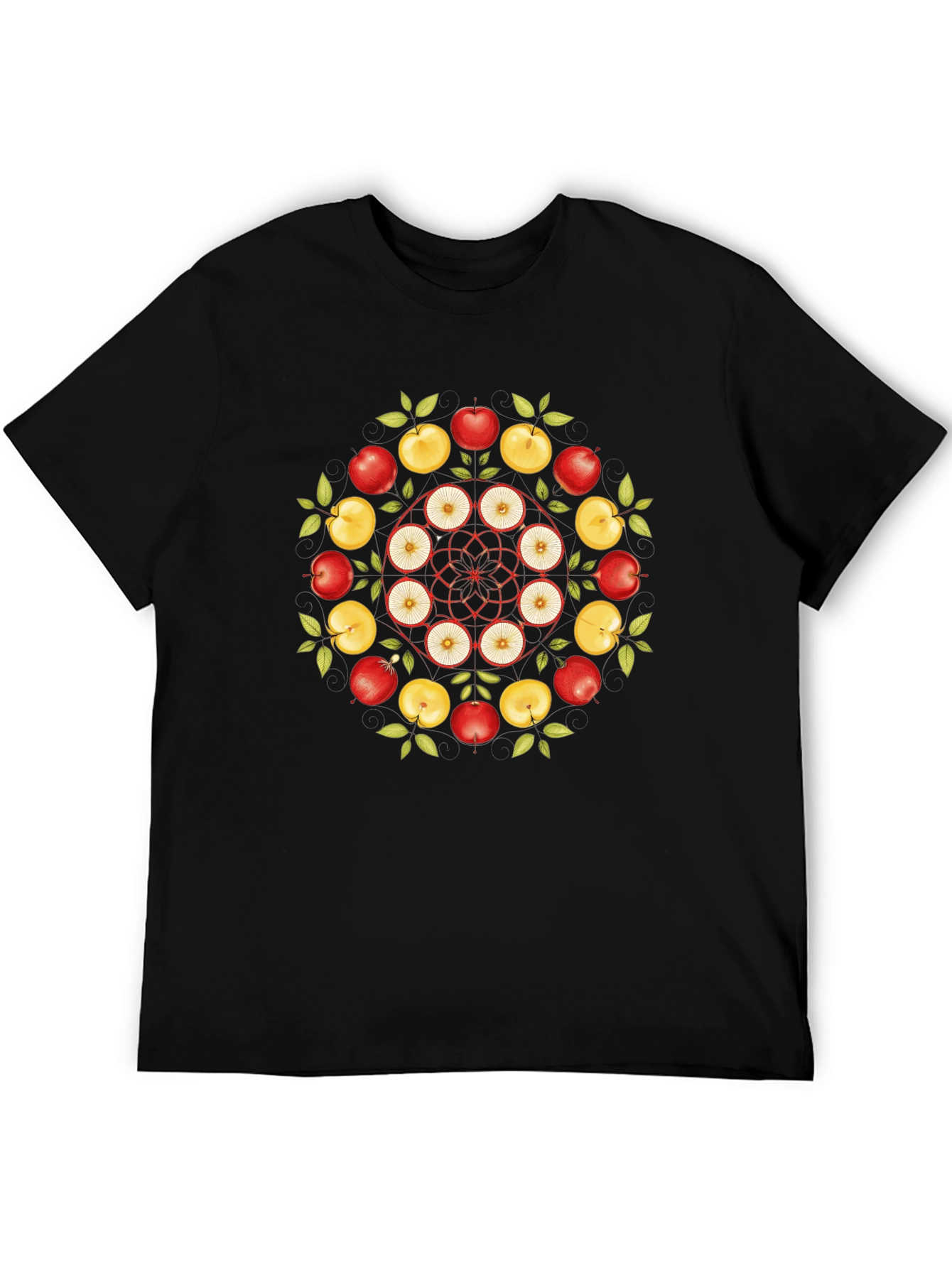 Apple Mandala T-Shirt - Fruit Design Tee