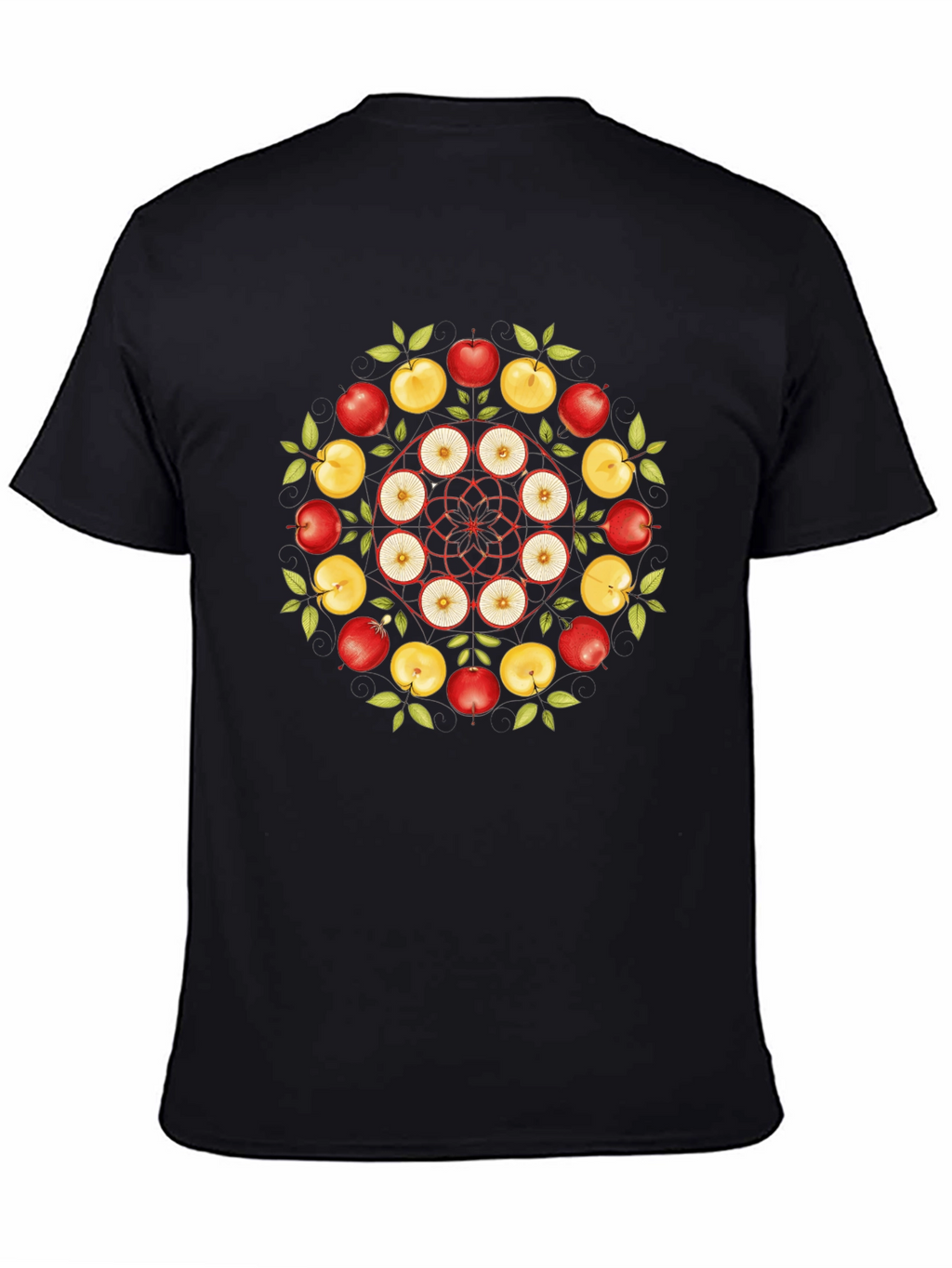 Apple Mandala T-Shirt - Fruit Design Tee