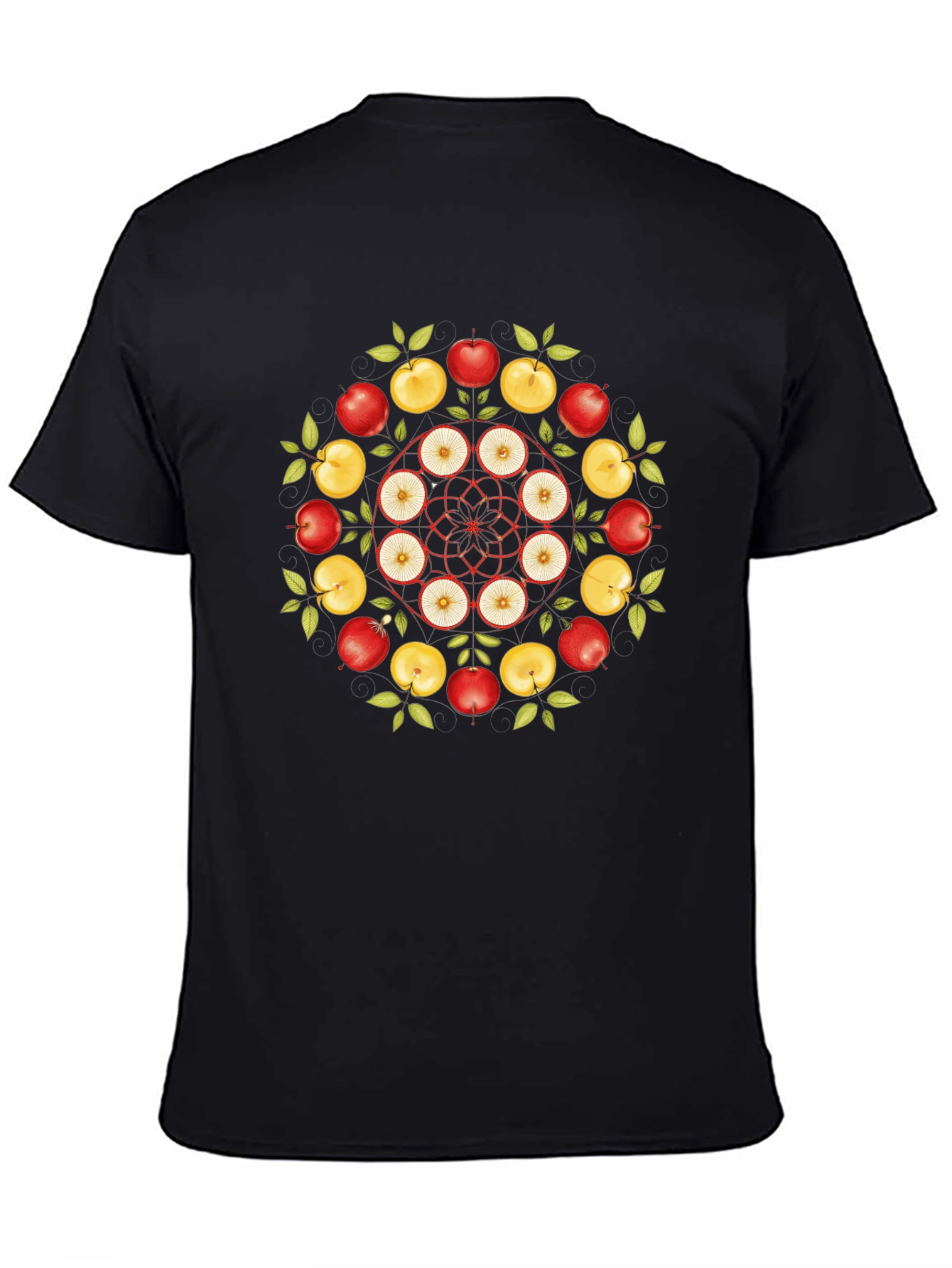 Apple Mandala T-Shirt - Fruit Design Tee