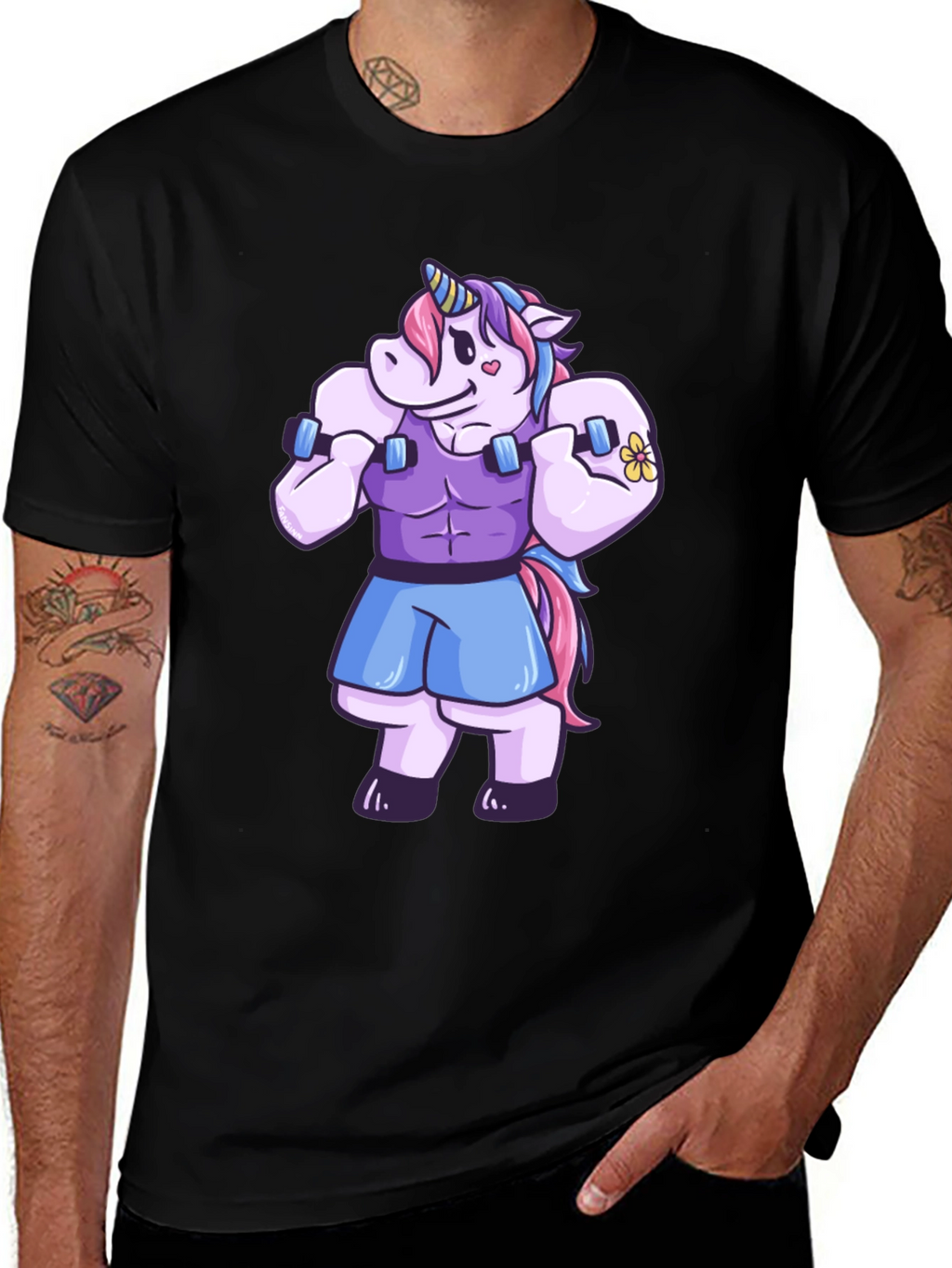 Unicorn Gym Bro Graphic T-Shirt