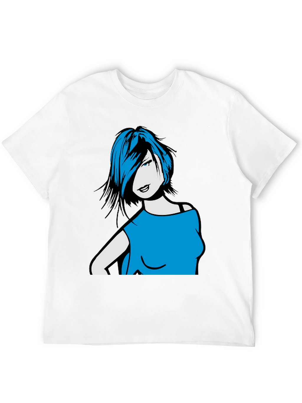 Woman Portrait Graphic Tee - Trendy Black Shirt