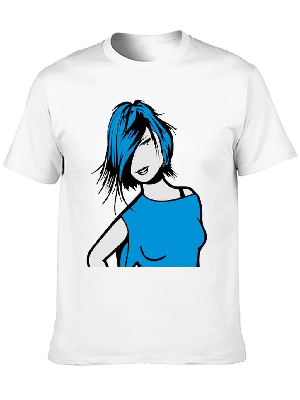 Woman Portrait Graphic Tee - Trendy Black Shirt