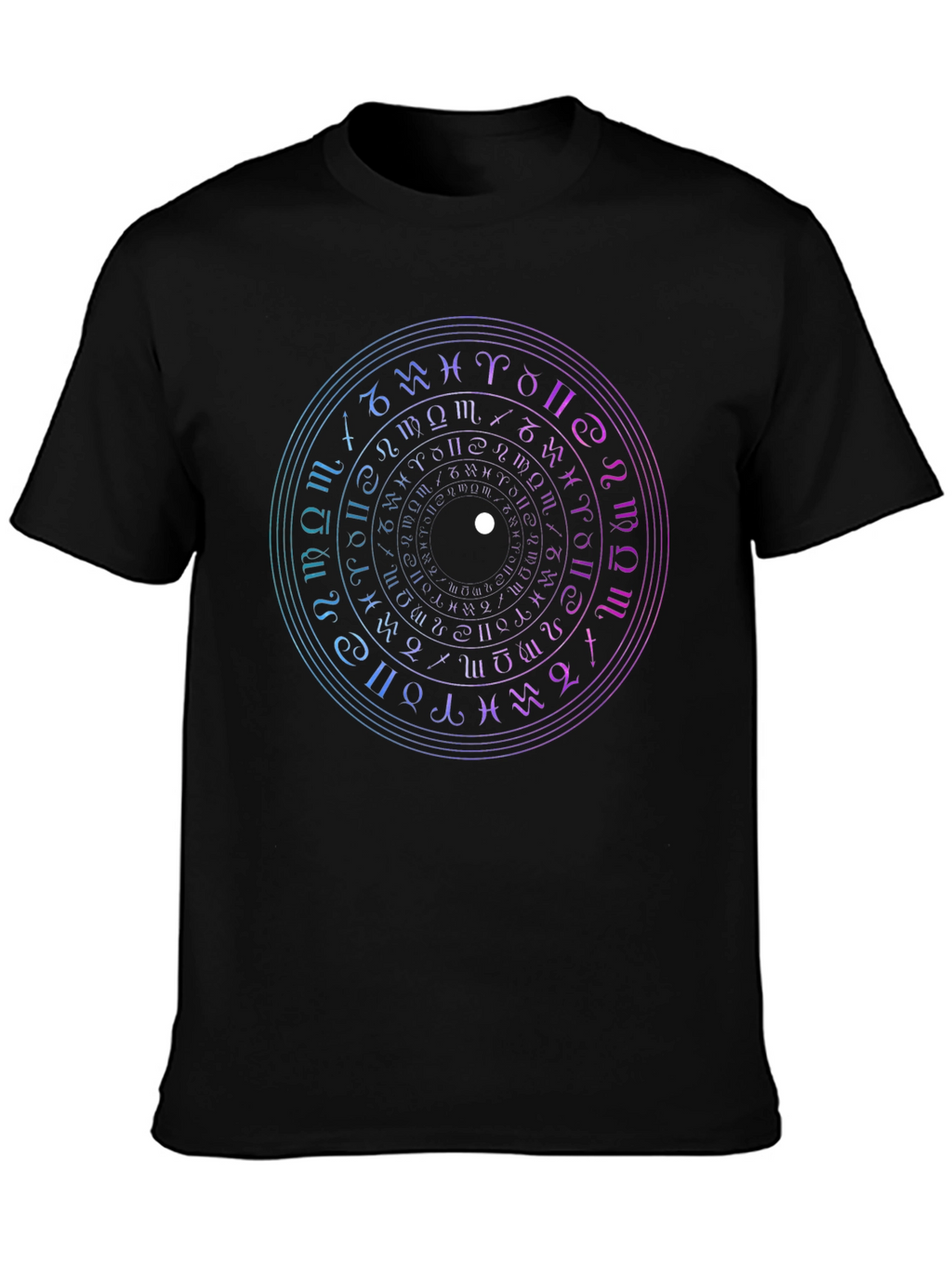 Mystic Zodiac Circle Graphic Tee - Black