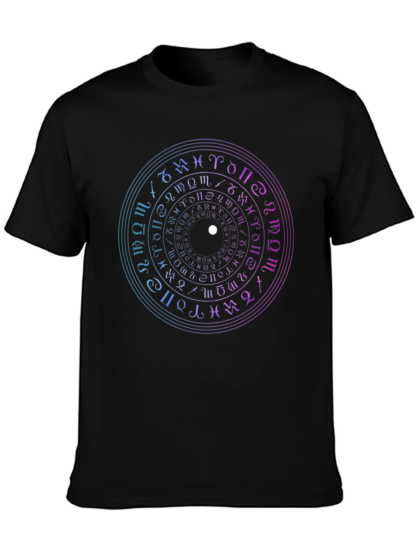 Mystic Zodiac Circle Graphic Tee - Black