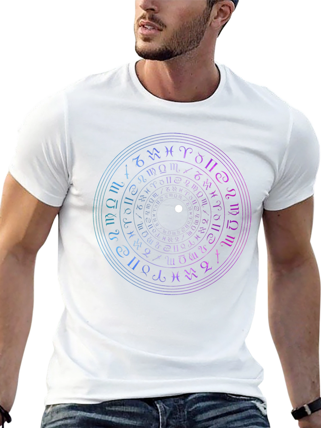 Mystic Zodiac Circle Graphic Tee - Black