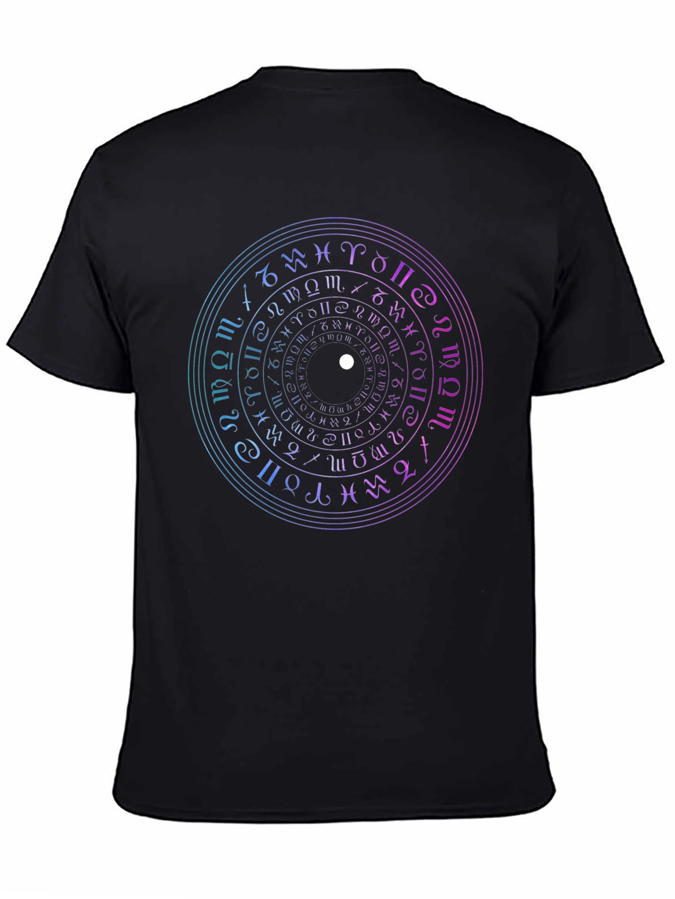Mystic Zodiac Circle Graphic Tee - Black