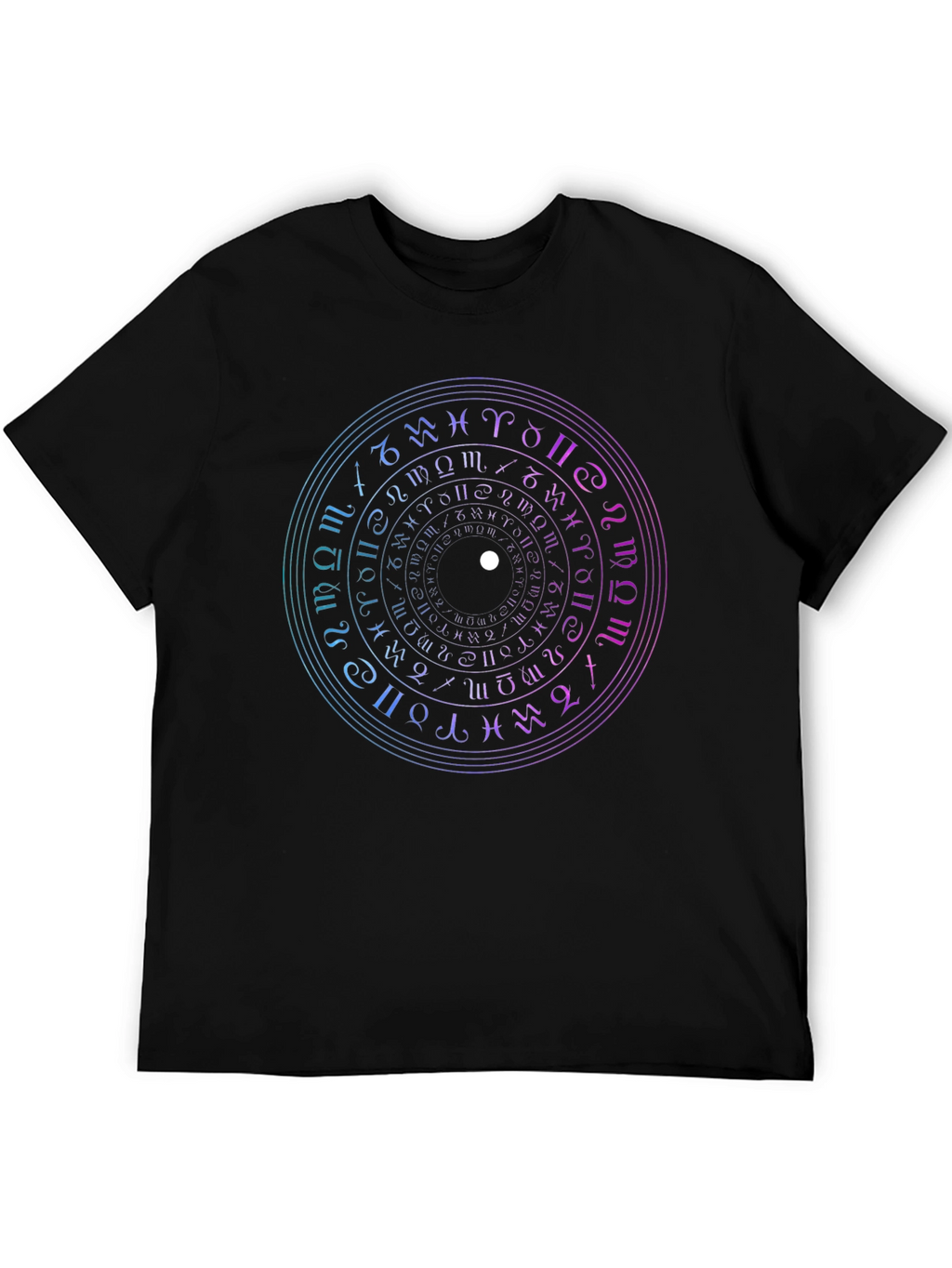 Mystic Zodiac Circle Graphic Tee - Black