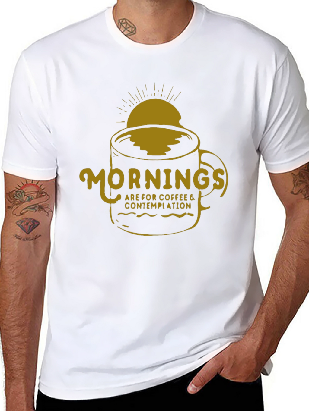 Coffee Contemplation Graphic Tee - Black