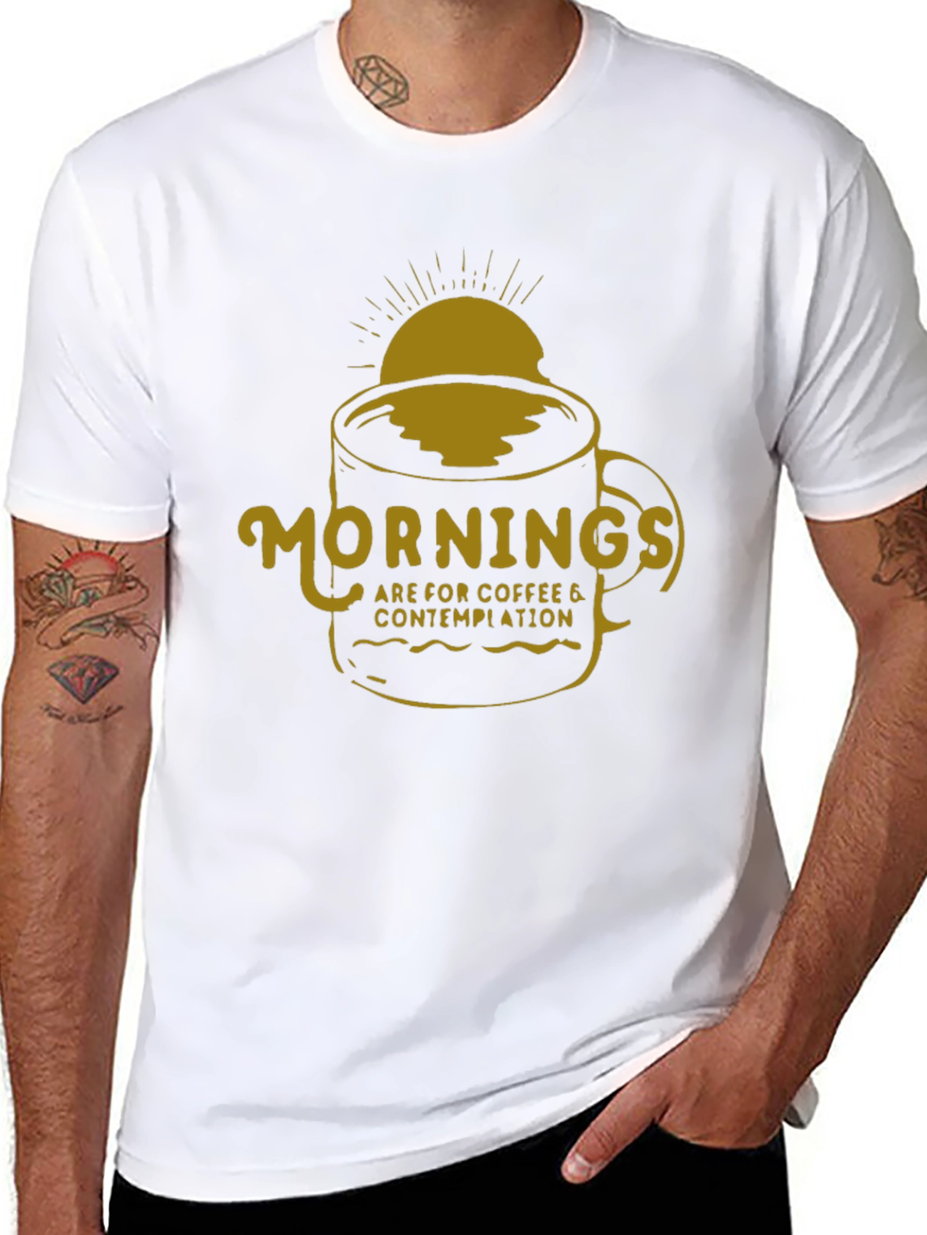 Coffee Contemplation Graphic Tee - Black