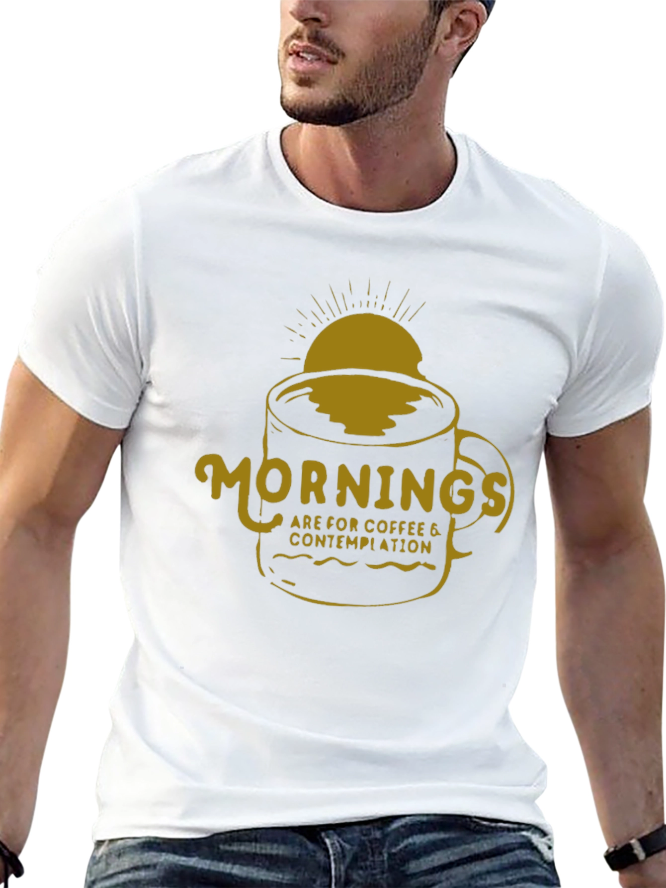 Coffee Contemplation Graphic Tee - Black