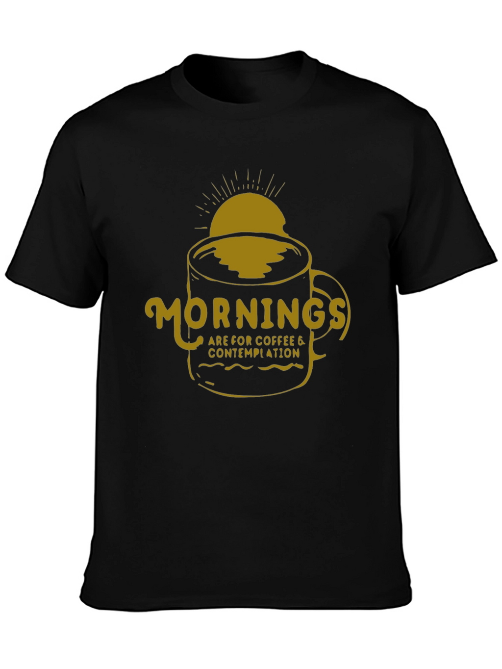 Coffee Contemplation Graphic Tee - Black