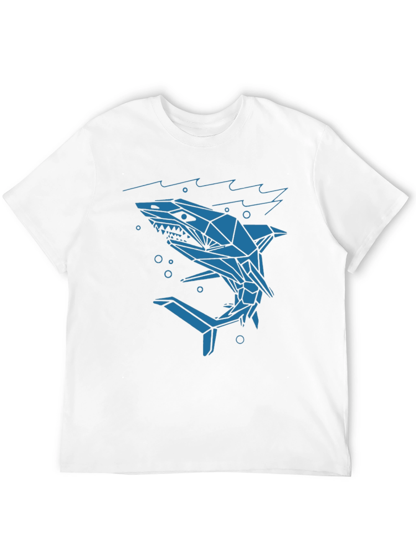 Geometric Shark Graphic Tee - Cool Modern Design
