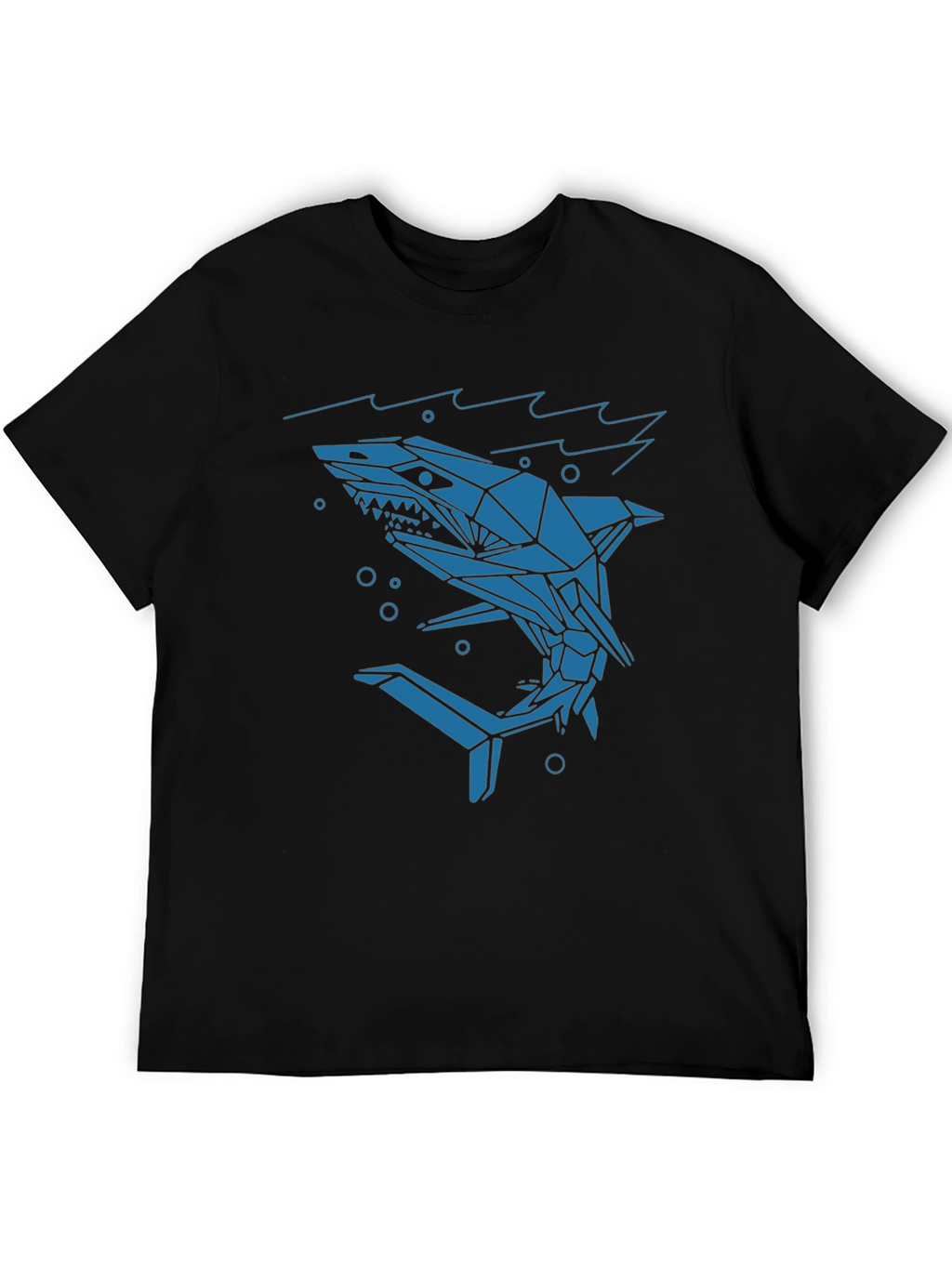 Geometric Shark Graphic Tee - Cool Modern Design