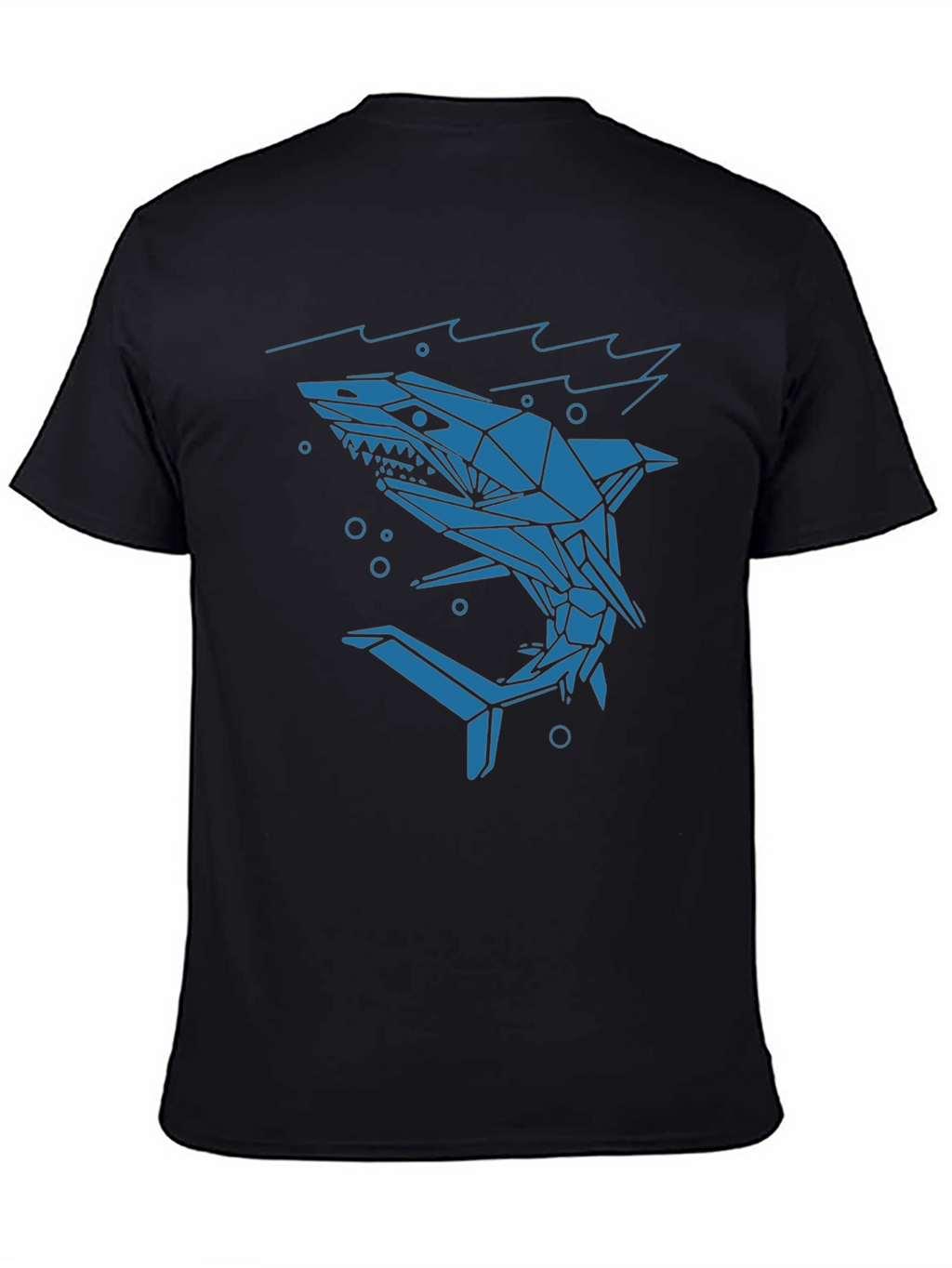 Geometric Shark Graphic Tee - Cool Modern Design