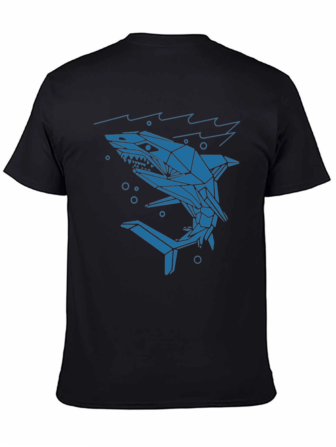Geometric Shark Graphic Tee - Cool Modern Design