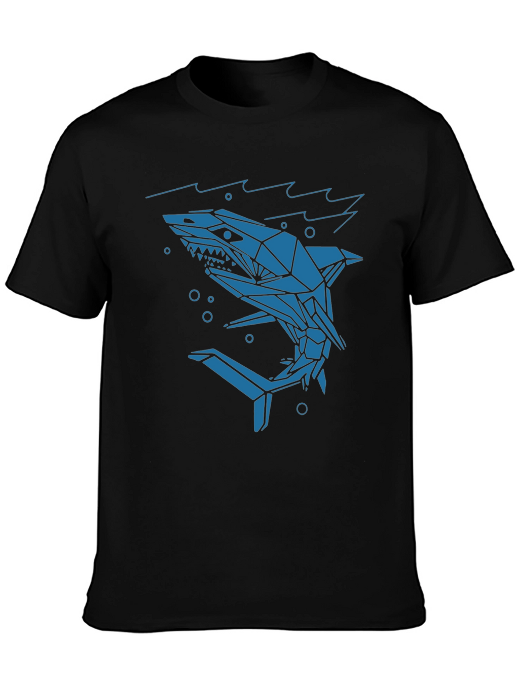Geometric Shark Graphic Tee - Cool Modern Design