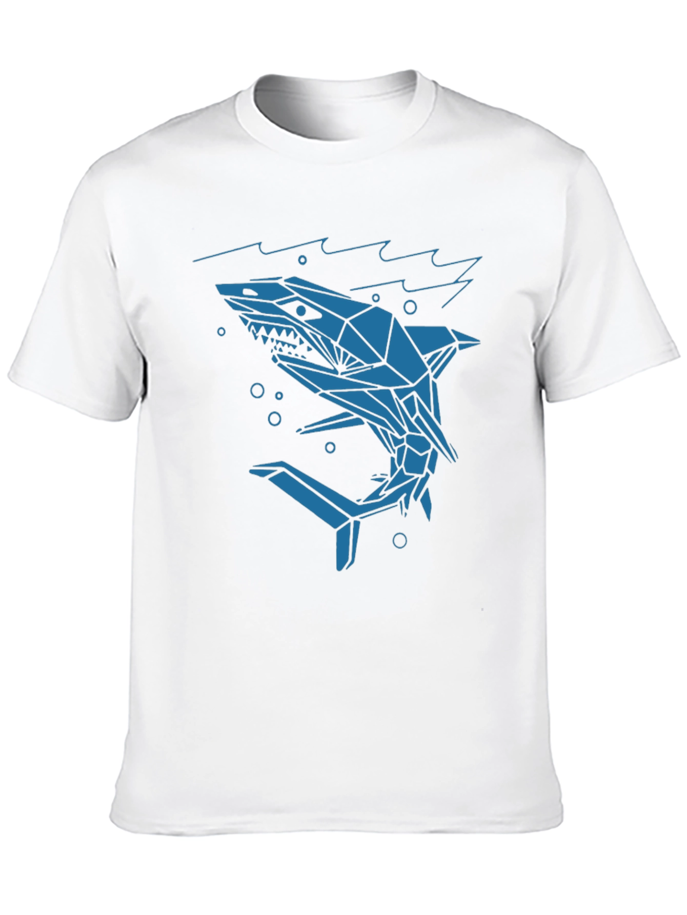 Geometric Shark Graphic Tee - Cool Modern Design