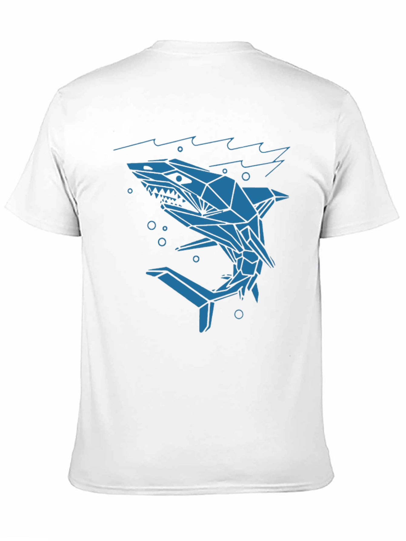 Geometric Shark Graphic Tee - Cool Modern Design