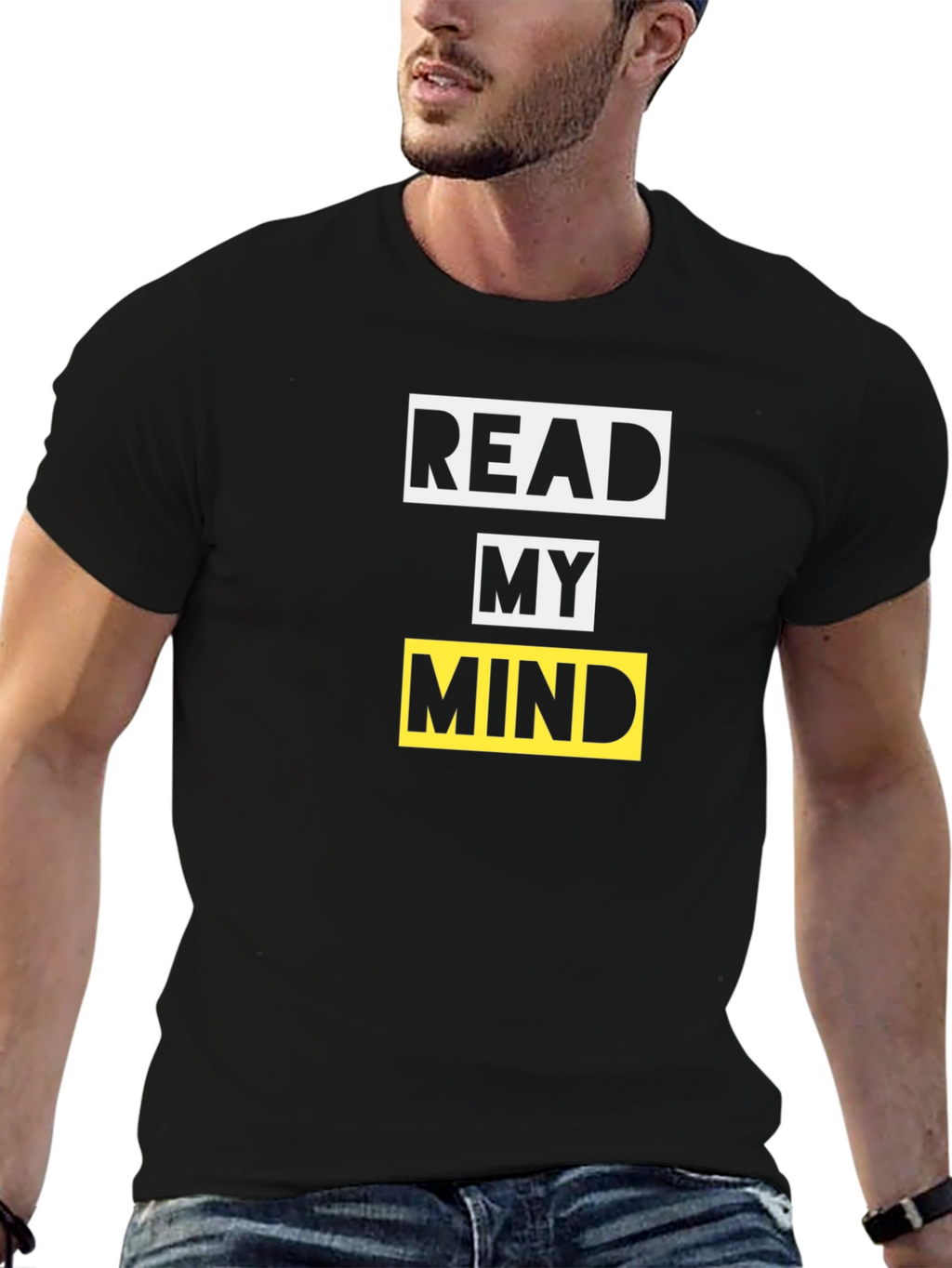 Read My Mind Graphic Tee - Black Cotton T-Shirt