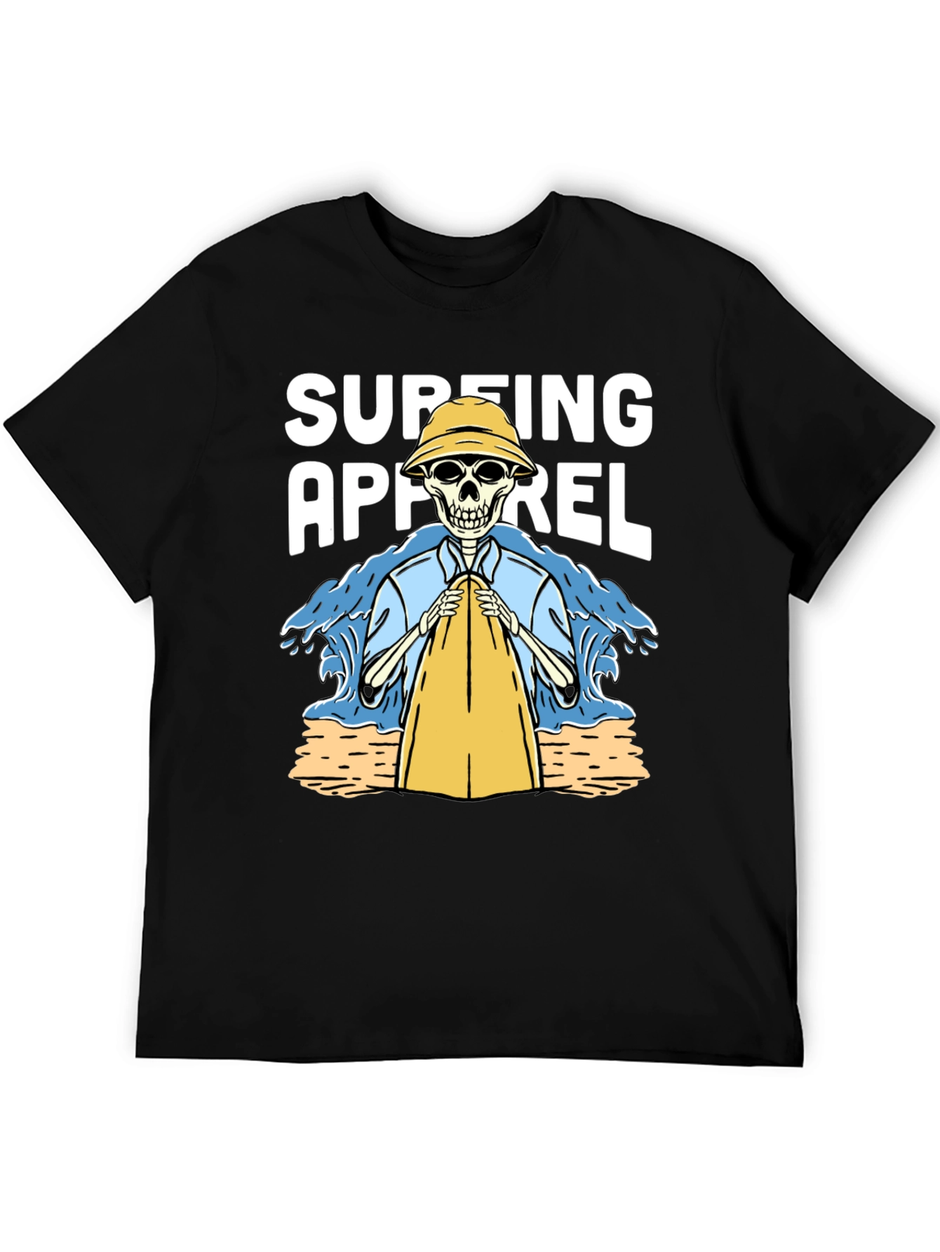 Surfing Skeleton Graphic Tee - Beach Apparel