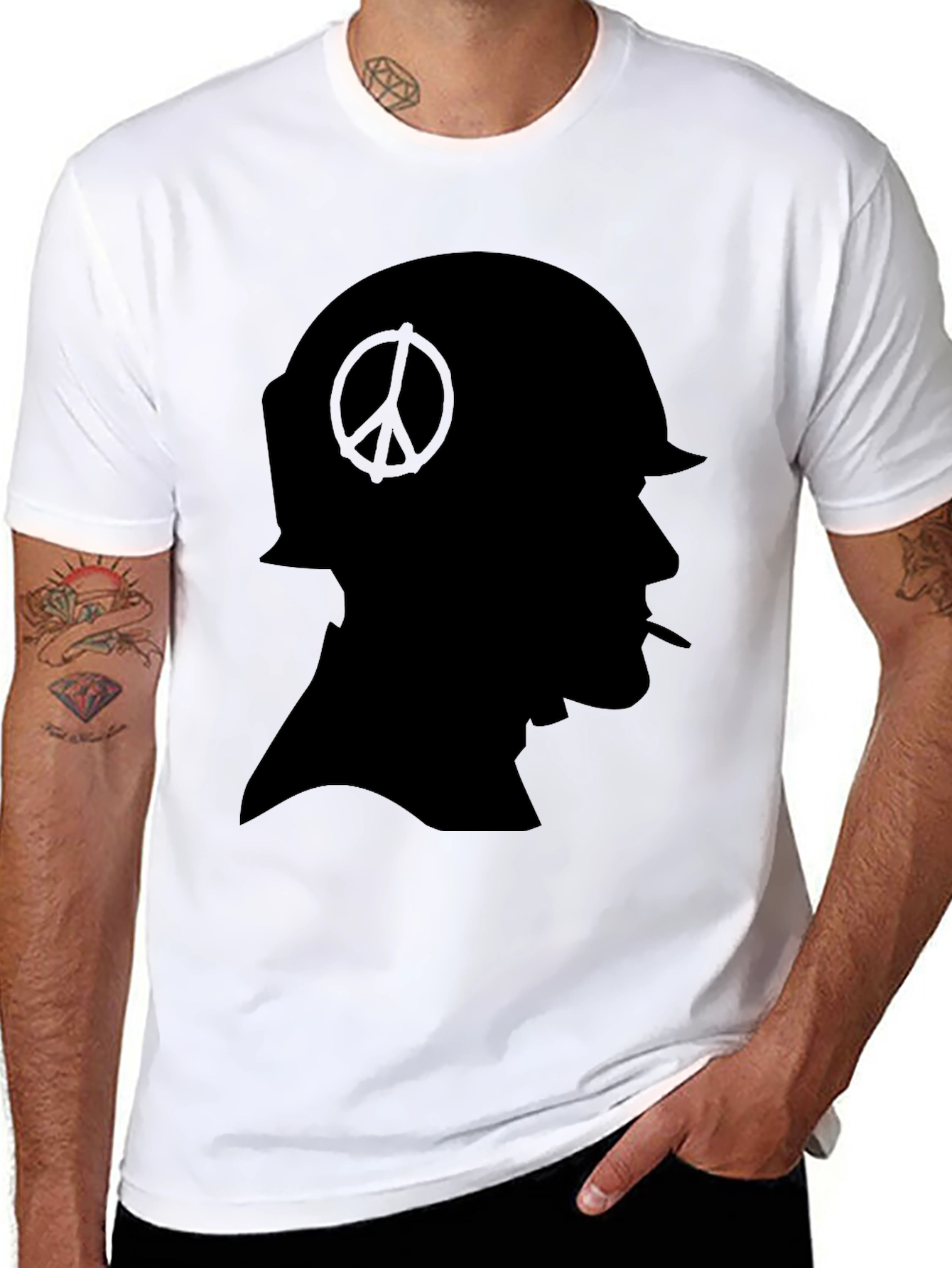 Peace Soldier Black T-Shirt - Anti-War Design