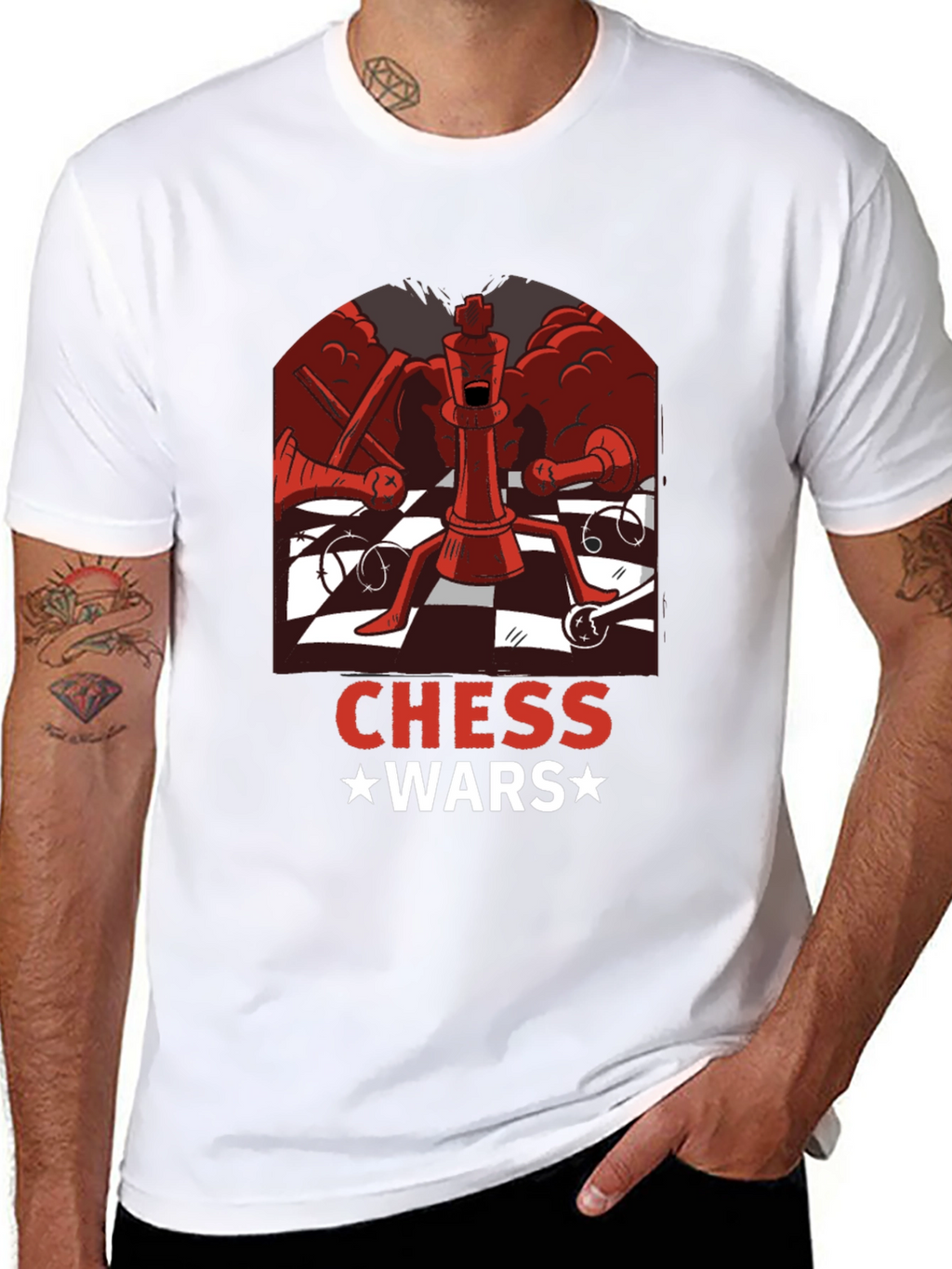 Chess Wars Graphic T-Shirt - Black Cotton Tee
