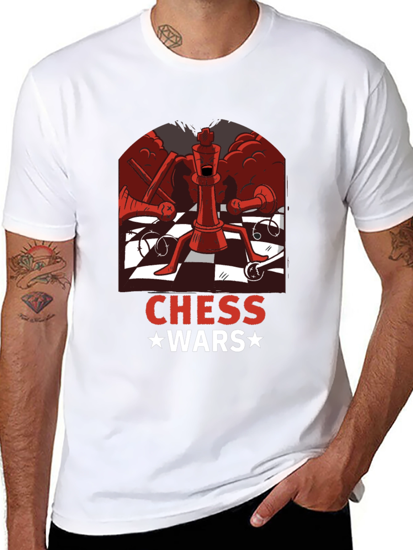 Chess Wars Graphic T-Shirt - Black Cotton Tee