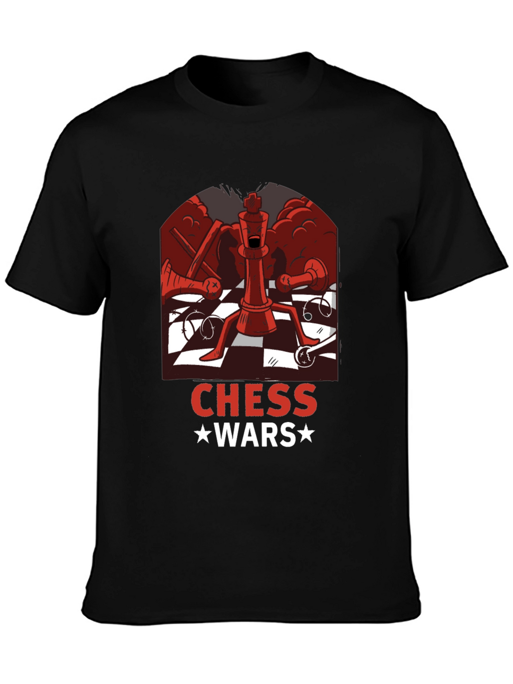 Chess Wars Graphic T-Shirt - Black Cotton Tee