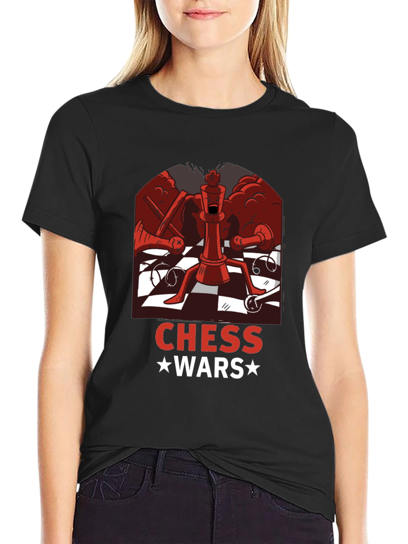 Chess Wars Graphic T-Shirt - Black Cotton Tee