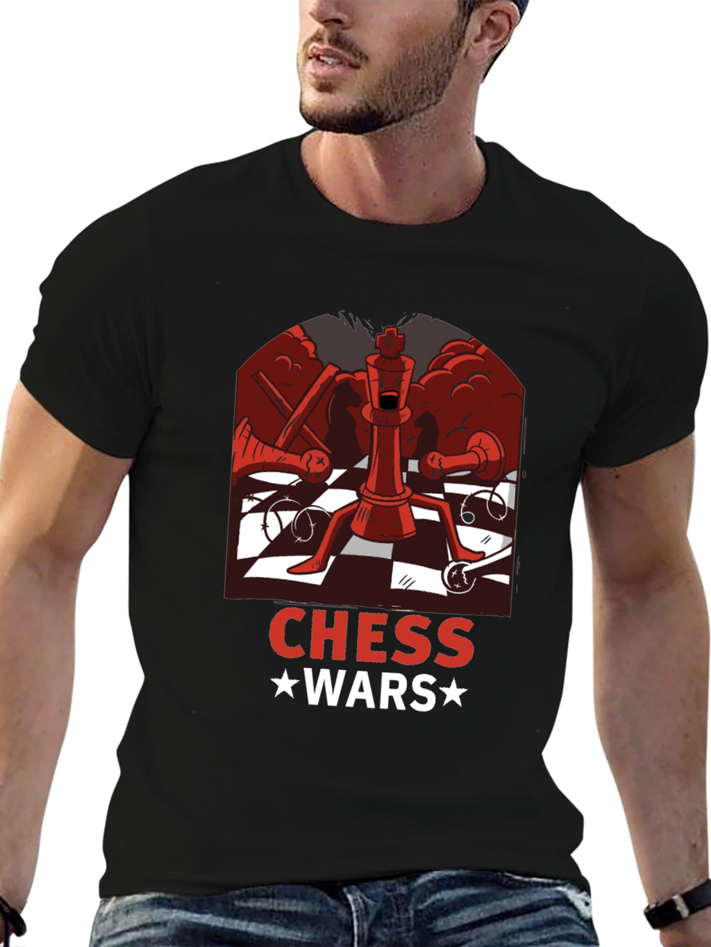 Chess Wars Graphic T-Shirt - Black Cotton Tee