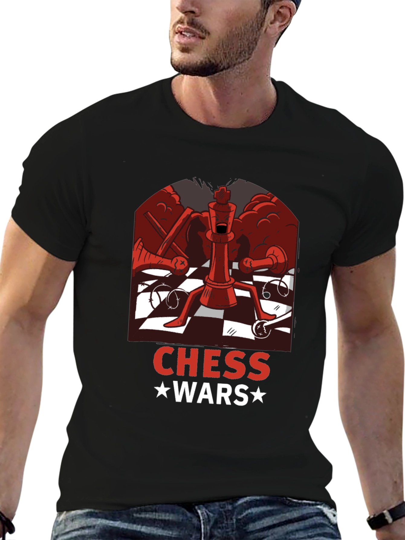Chess Wars Graphic T-Shirt - Black Cotton Tee
