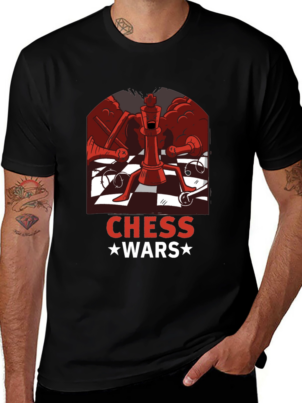 Chess Wars Graphic T-Shirt - Black Cotton Tee