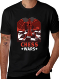 Chess Wars Graphic T-Shirt - Black Cotton Tee