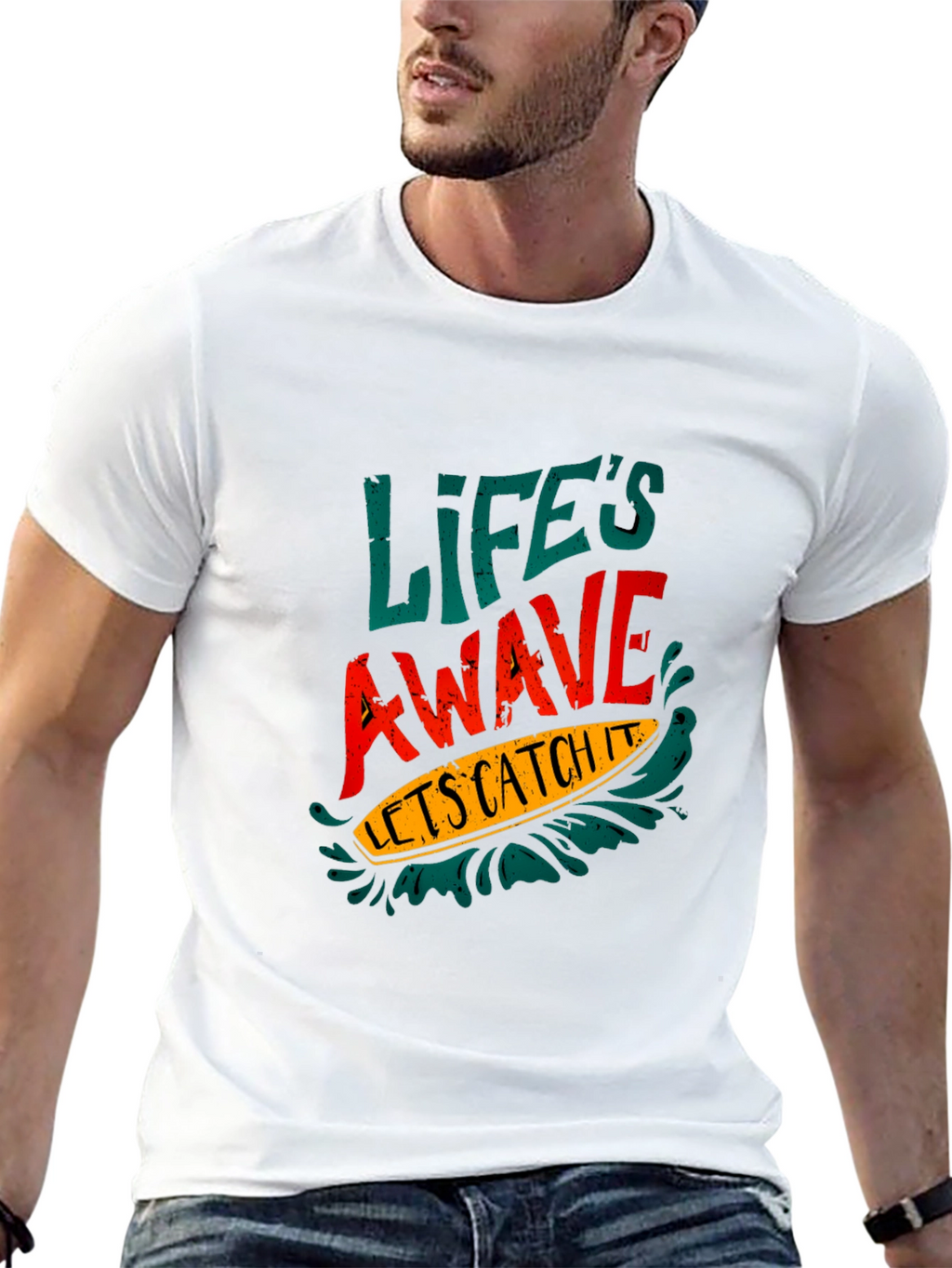 Lifes a Wave Graphic Tee - Black