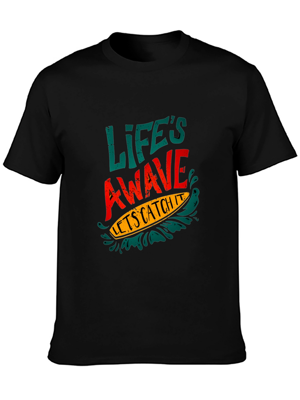 Lifes a Wave Graphic Tee - Black