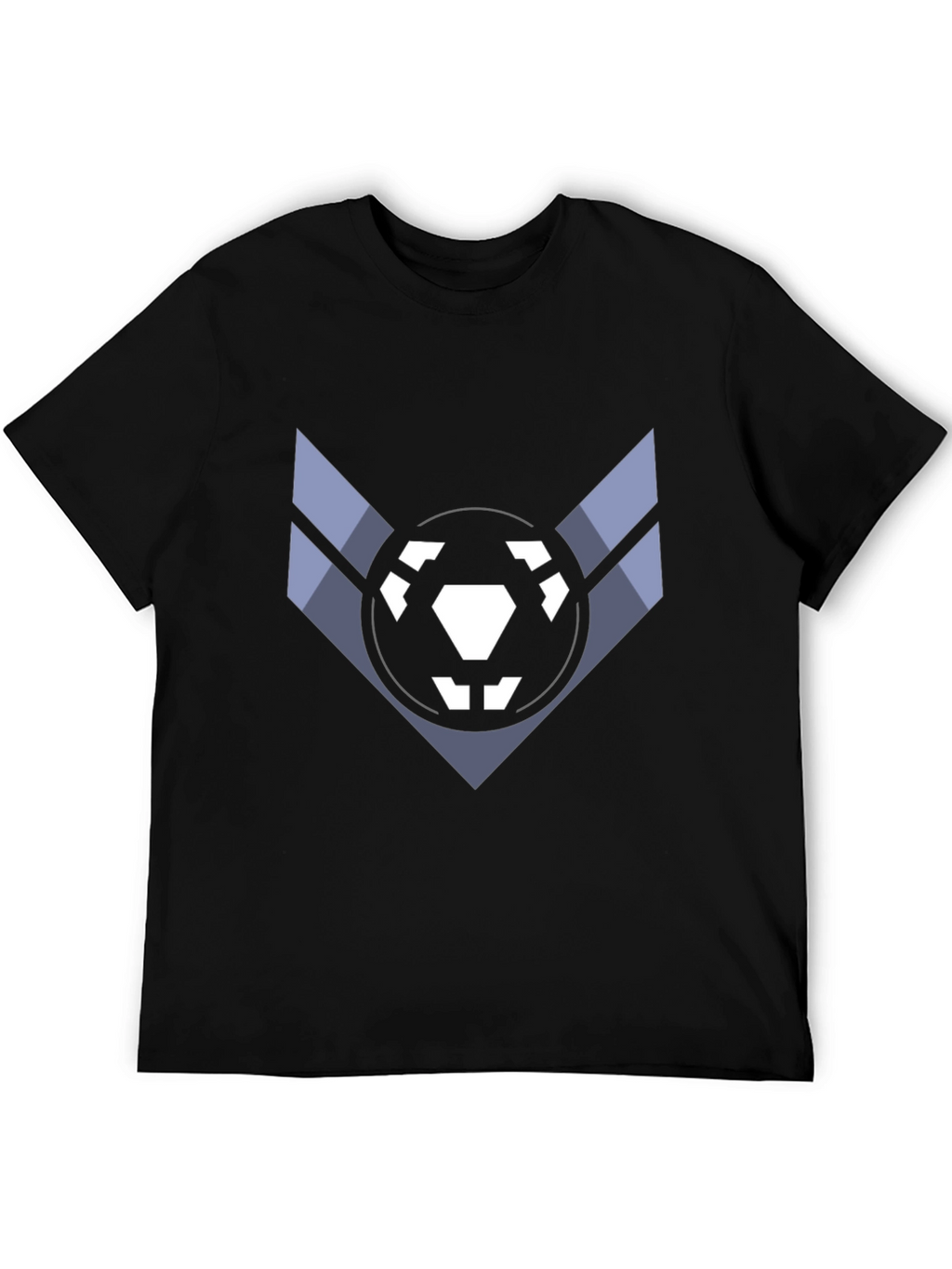 Geometric Emblem Black T-Shirt - Modern Design