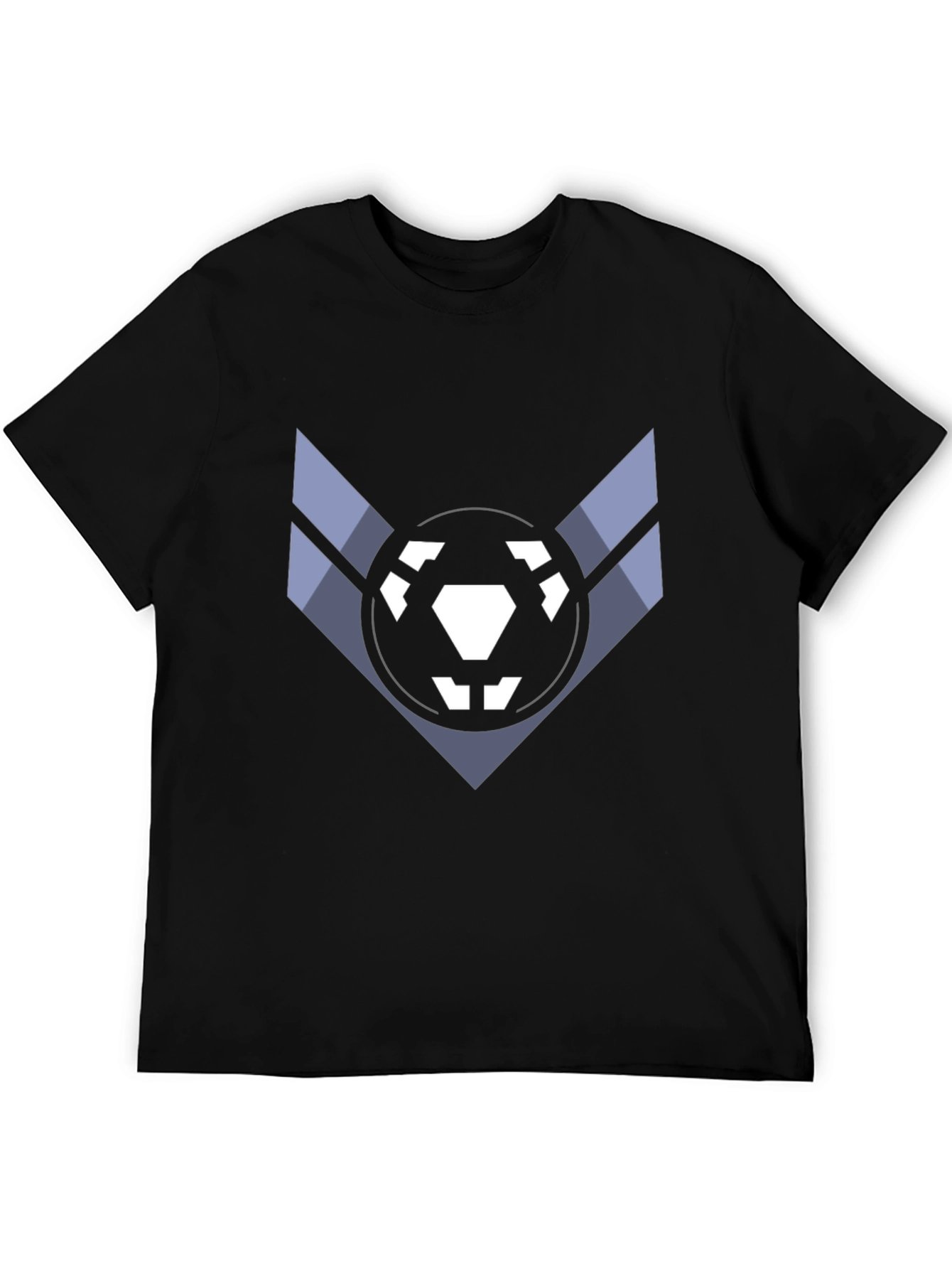 Geometric Emblem Black T-Shirt - Modern Design