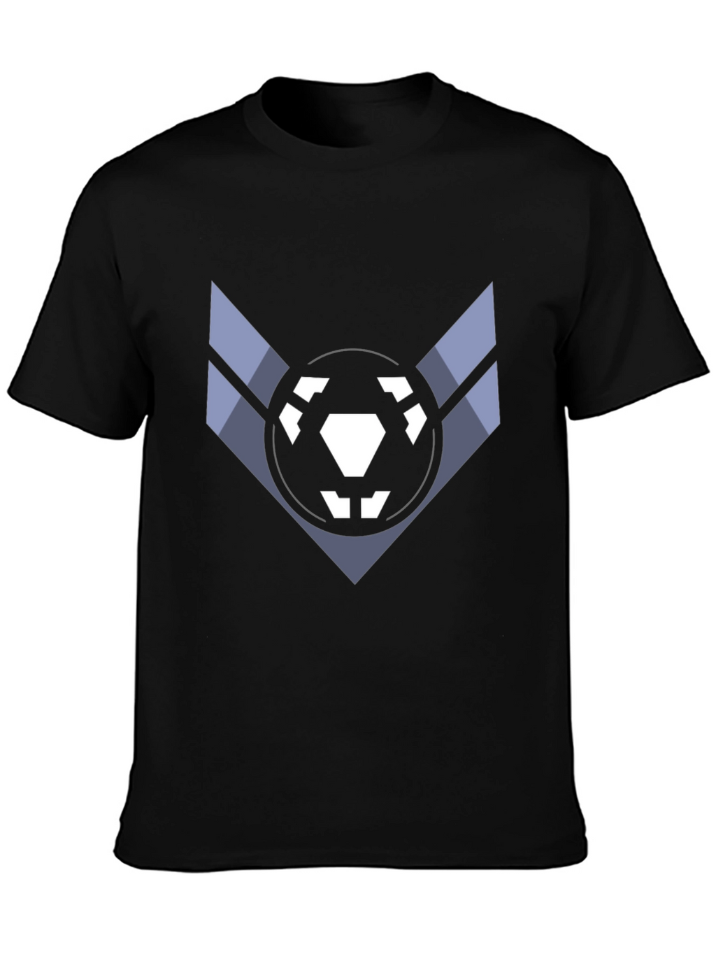 Geometric Emblem Black T-Shirt - Modern Design