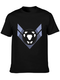 Geometric Emblem Black T-Shirt - Modern Design