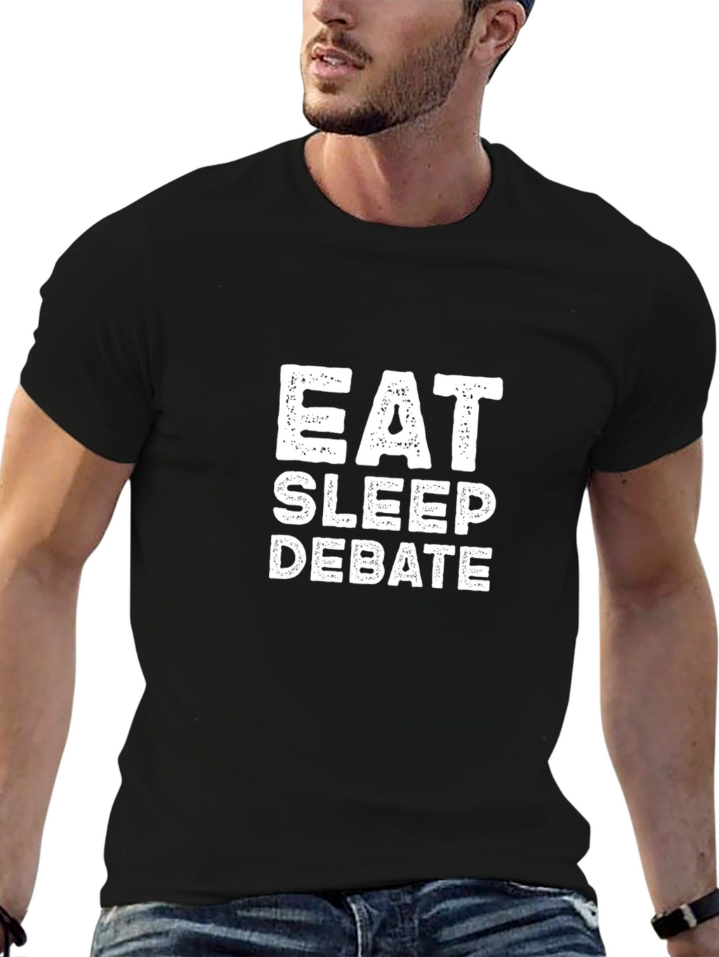 Eat Sleep Debate T-Shirt - Black Cotton Tee