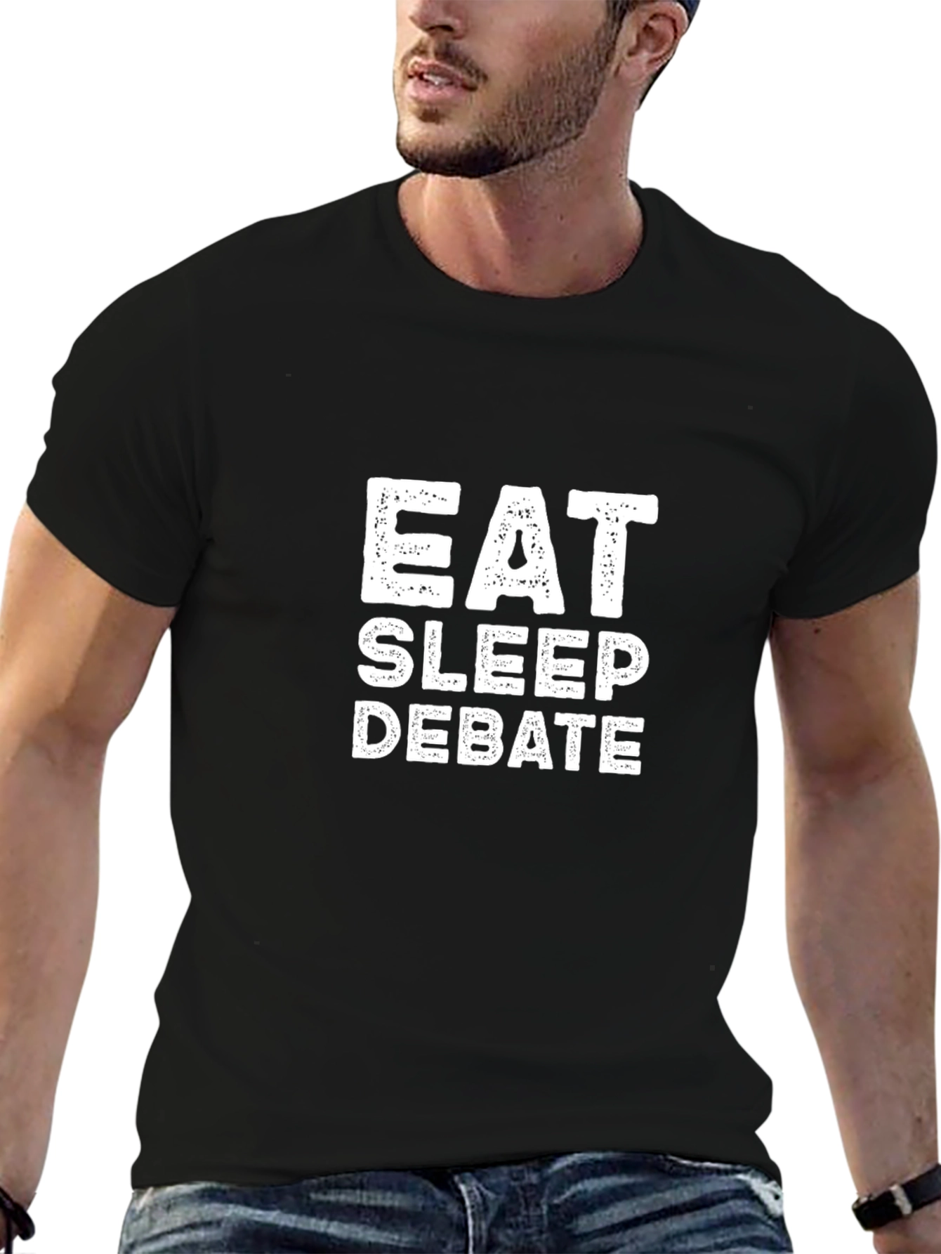 Eat Sleep Debate T-Shirt - Black Cotton Tee