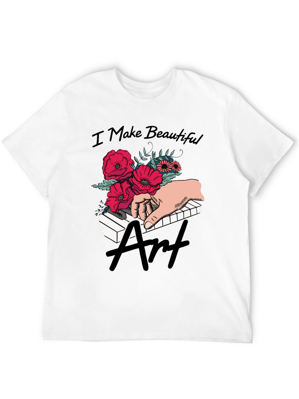 Floral Piano Art T-Shirt