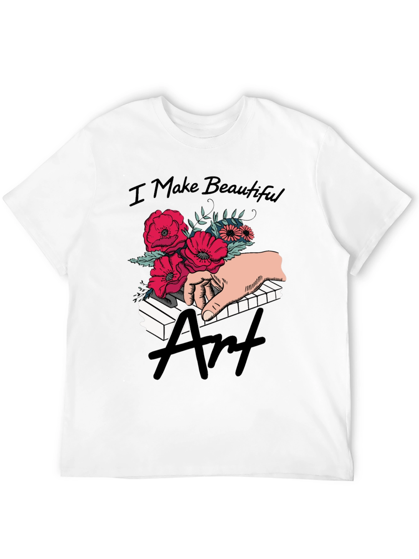 Floral Piano Art T-Shirt
