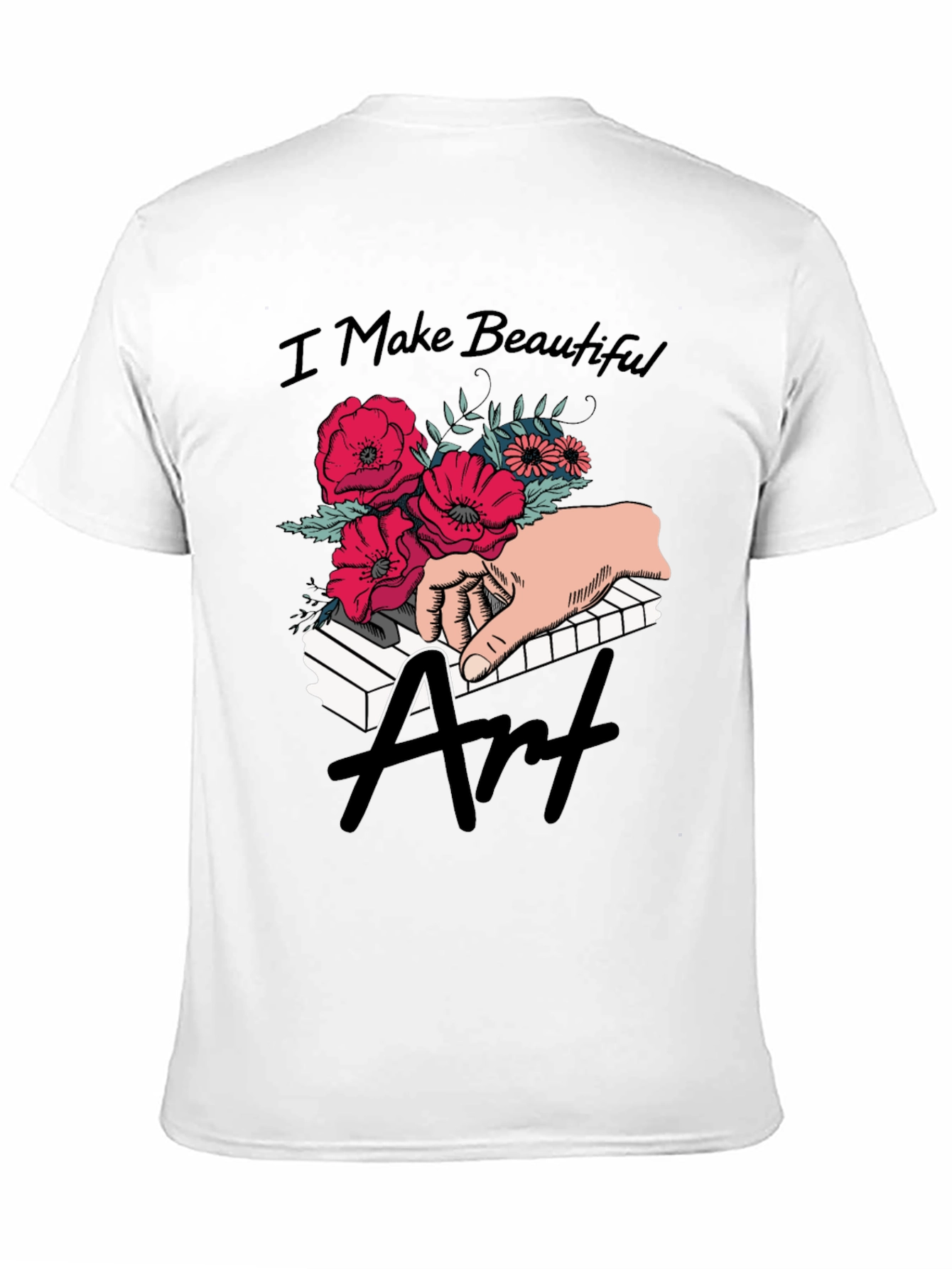 Floral Piano Art T-Shirt