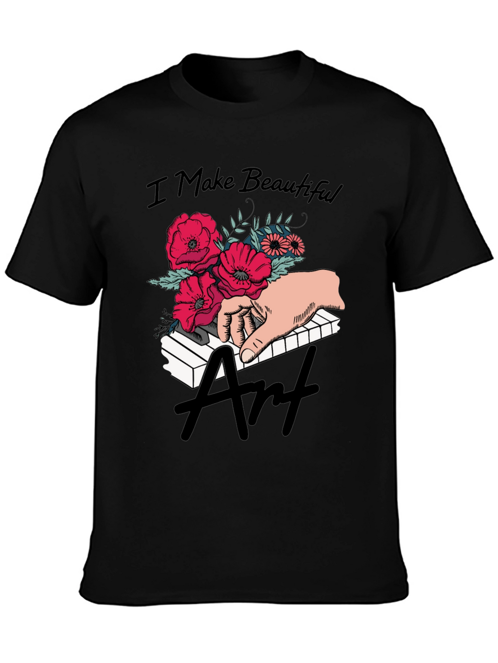 Floral Piano Art T-Shirt