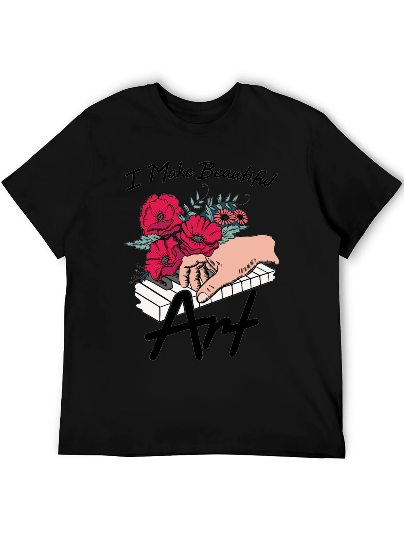Floral Piano Art T-Shirt