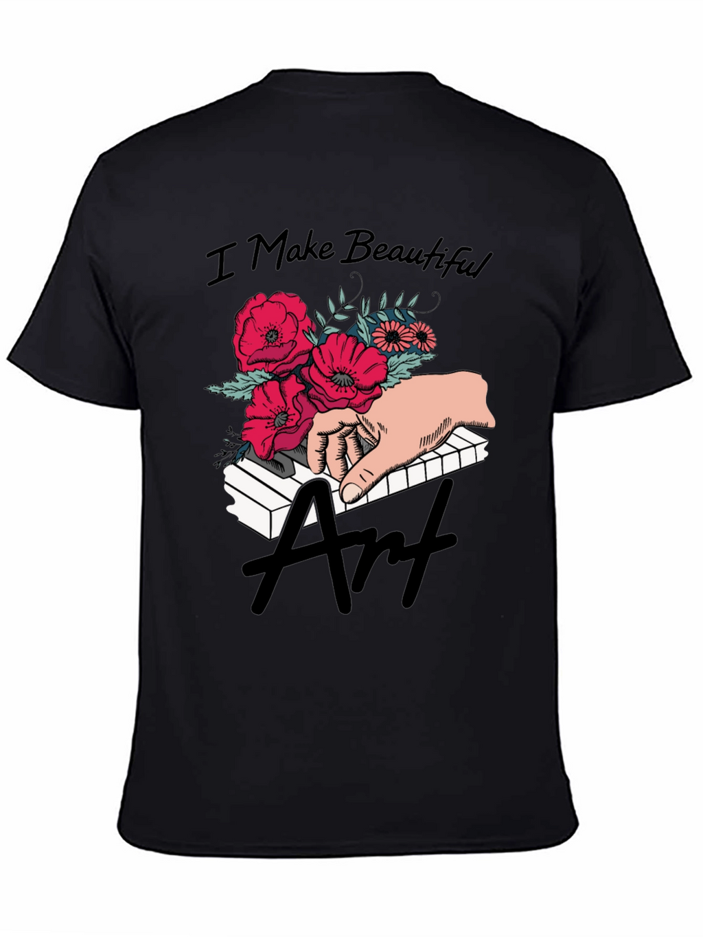 Floral Piano Art T-Shirt