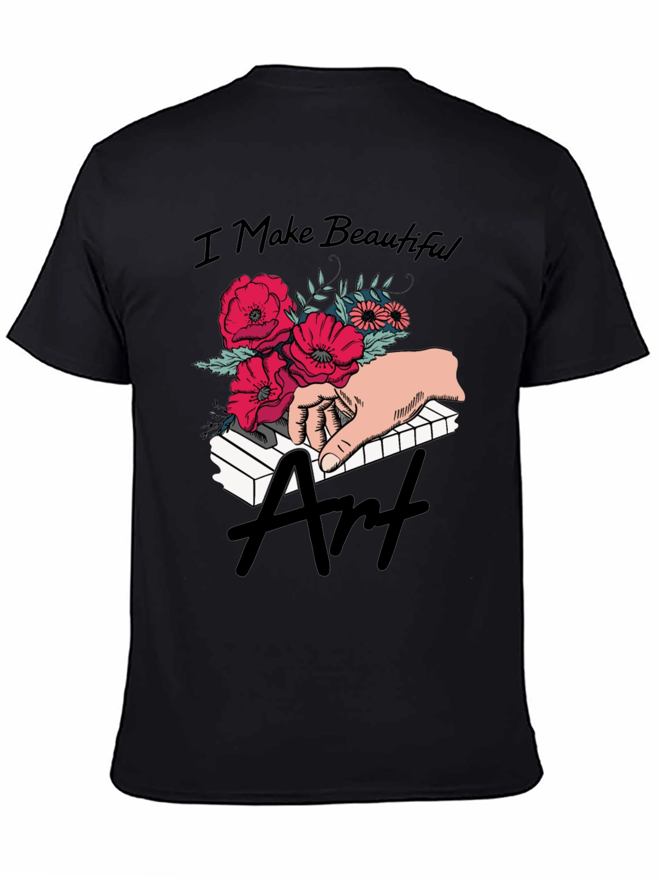 Floral Piano Art T-Shirt