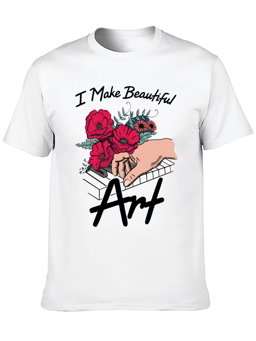 Floral Piano Art T-Shirt