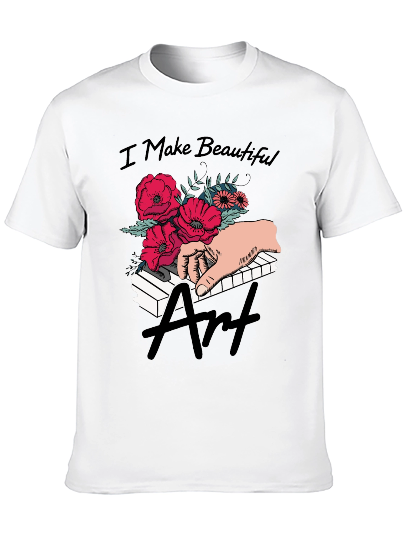 Floral Piano Art T-Shirt